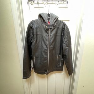 NWOT GUESS Factory Men's Faux-Leather Moto Jacket